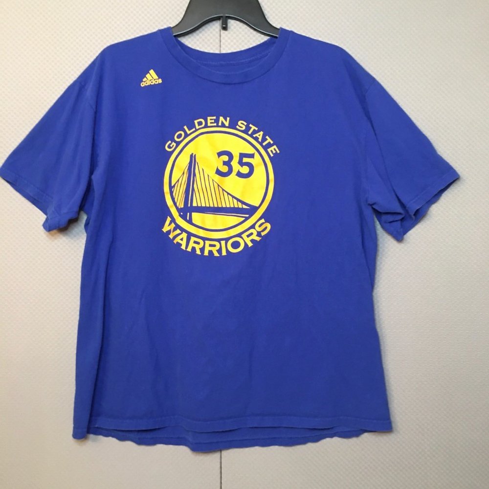 Golden State Warriors NBA Blue Adidas Men's T-Shirt XL Kevin Durant #35